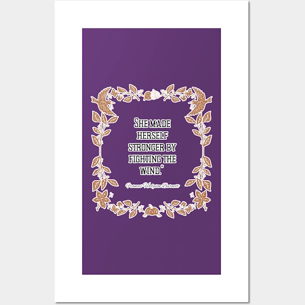 She is Stronger Quote Frances Hodgson Burnett cottegcore Wall Art by FamilyCurios